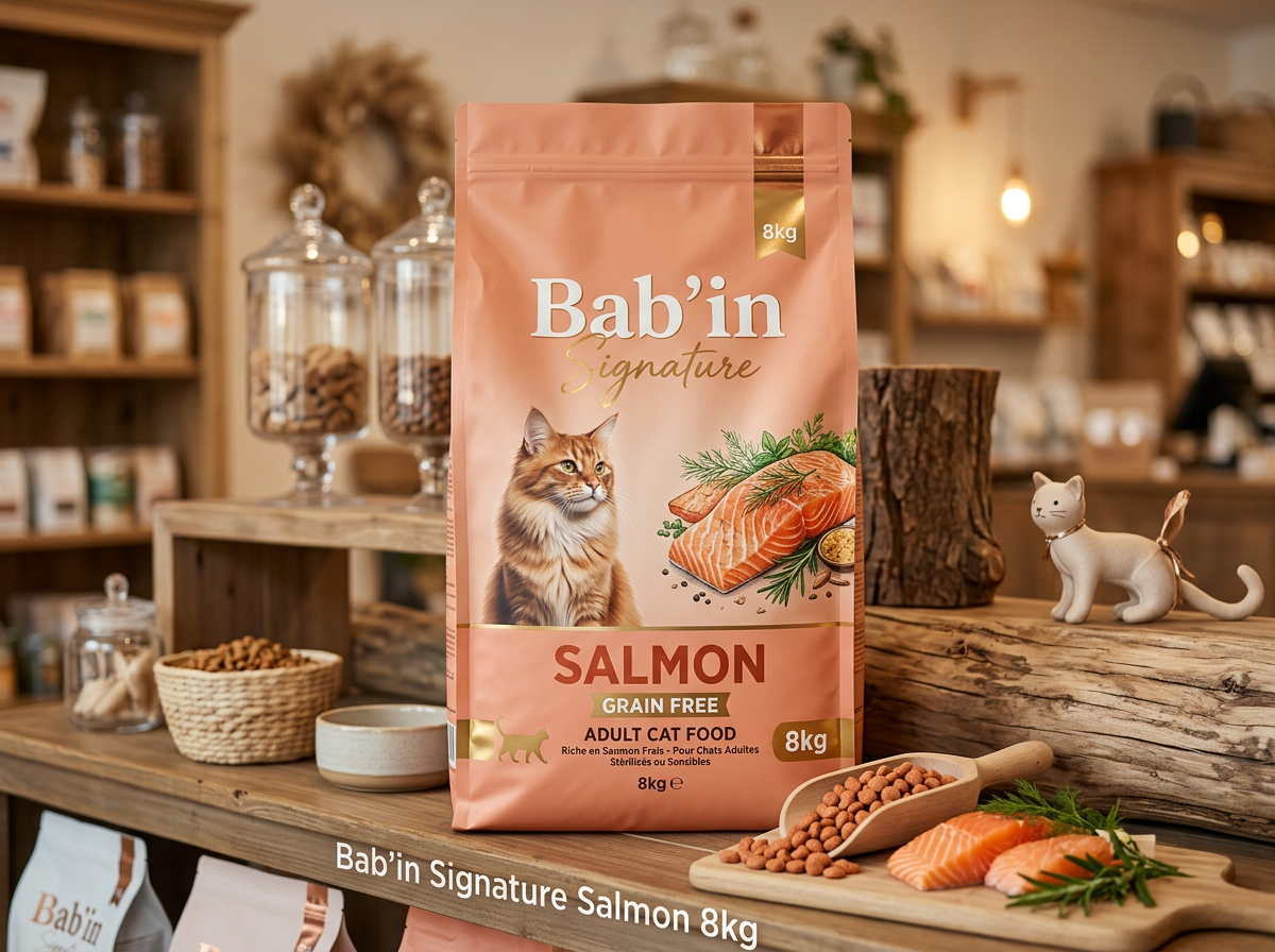 Page: Croquettes naturelles Française pour Chat Bab'in SENIOR 8 kg - L'Ami Croquettes. Slot: 140 equ