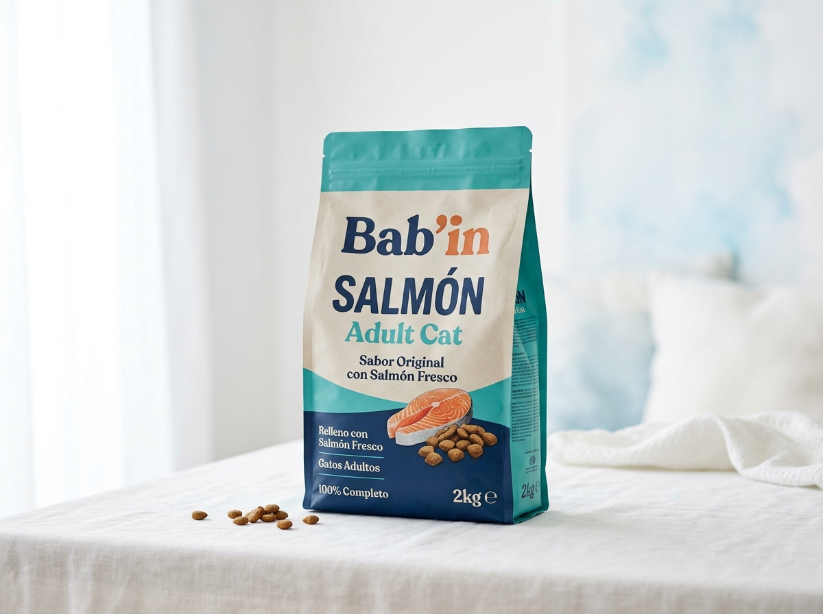 Page: Croquettes naturelles françaises pour chat BABIN SAUMON 8 KG - L'Ami Croquettes. Slot: 140 equ